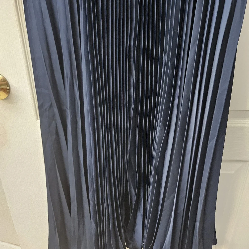 Mac Duggal PLEATED CAPLET T-LENGTH DRESS 49638, Size 18 Navy NWT - Picture 10 of 16